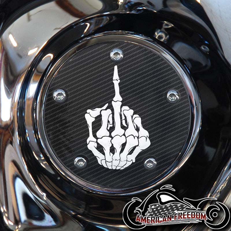 Custom Timing Cover - Middle Finger Skeleton - Click Image to Close